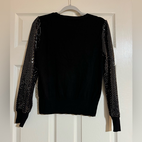 Madison + Hudson Long-Sleeve Shiny Sleeve Sweater Top - Picture 4 of 4